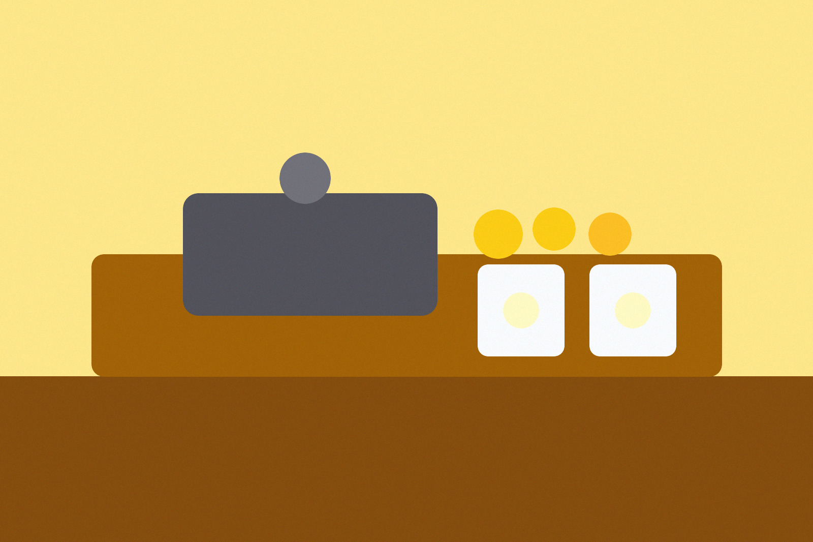 עמדת תה חם באווירת חצר רגועה